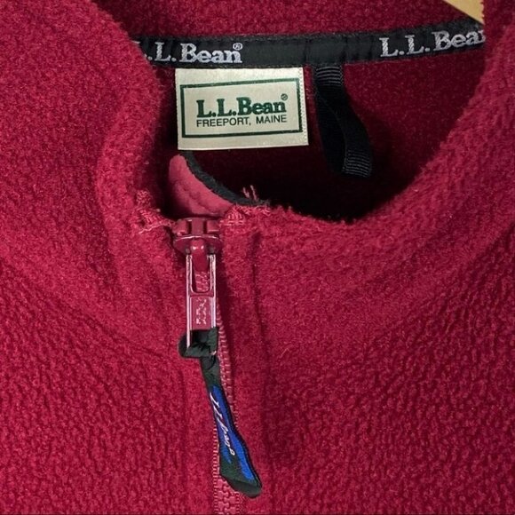 LL Bean Red Fleece Zippered Jacket Pockets Cozy‎ Brushed Warmth Size XL Coat Zip - Picture 4 of 15